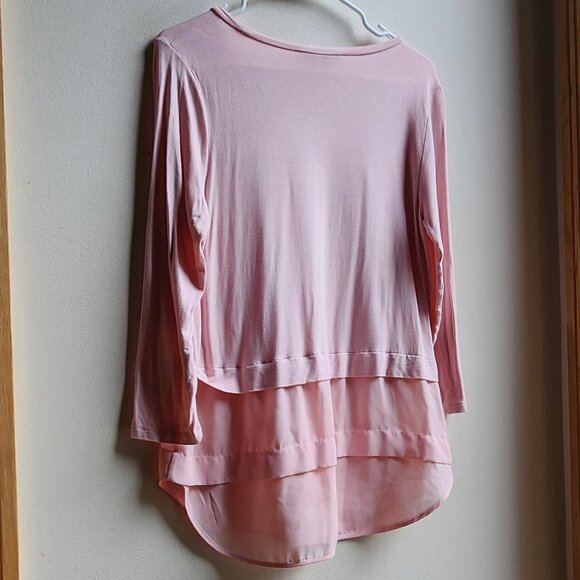 MICHAEL Michael Kors Pink Layered Scoop Neck Blouse Size Small - Picture 14 of 16